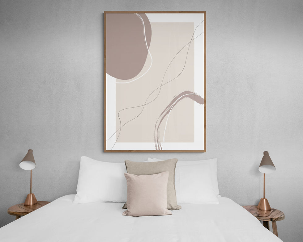 Pastel Renk Şıklığı Seri 2 Soyut Minimal Poster Tablo – Tablodes pastel organik minimal poster siyah çerçeveli görünüm