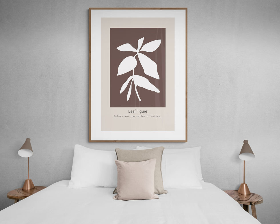 Pastel Renk Şıklığı Seri 3 Botanik Poster Tablo – Tablodes modern pastel yaprak silüeti posteri ahşap çerçeveli görünüm