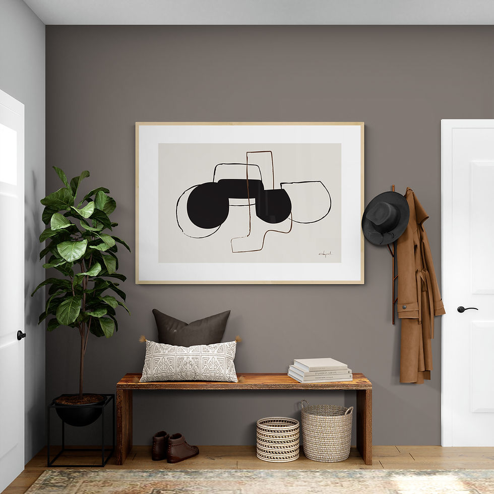 In Shapes Seri 2 modern soyut çizgi tasarımı poster tablo – organik formlar ve toprak tonları