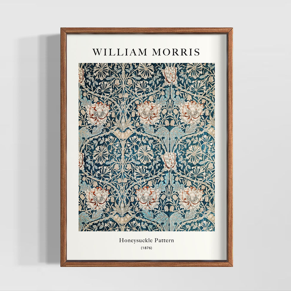 Küçük resim: William Morris - Honeysuckle Pattern Poster Tablo