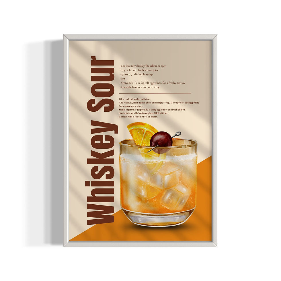 Küçük resim: Whiskey Sour Kokteyl Poster Tablo