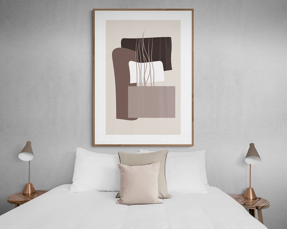 Pastel Renk Şıklığı Seri 4 Soyut Kompozisyon Poster Tablo – Tablodes pastel tonlu soyut blok tasarımı ahşap çerçeveli görünüm