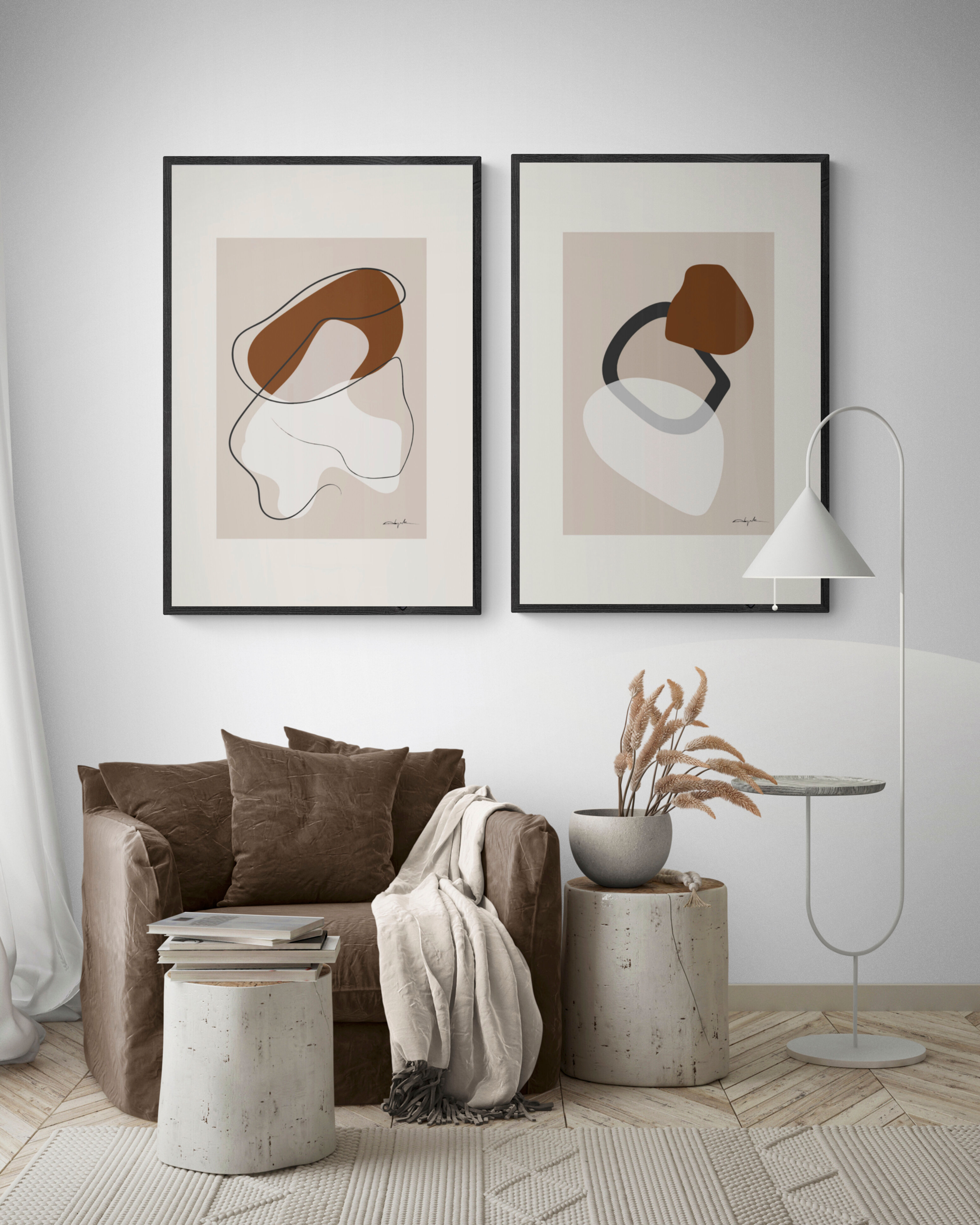 Modern Desen 2'li Poster Tablo Seti