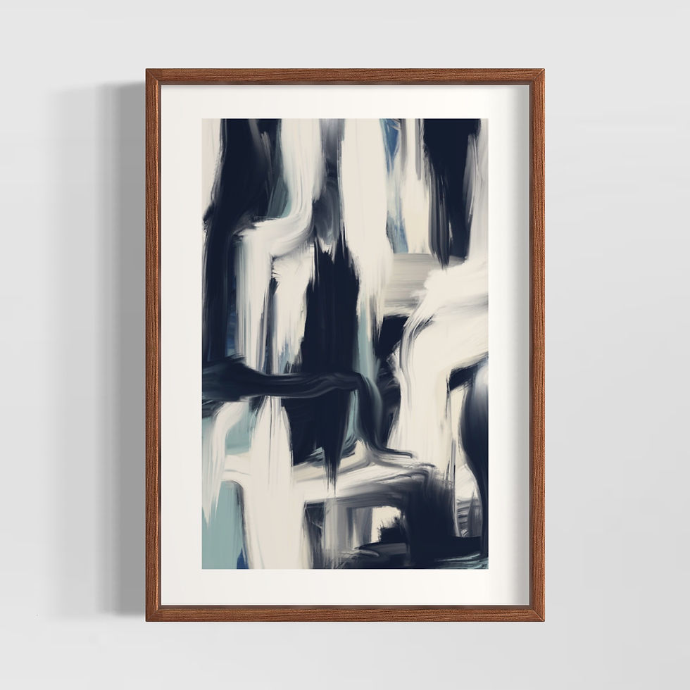 Küçük resim: "Blue Brush Strokes" Poster Tablo