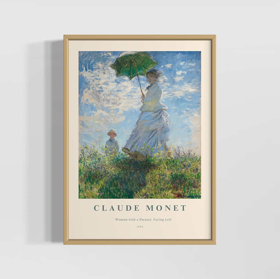 Küçük resim: Monet - Woman With A Parasol, Facing Left  Poster Tablo