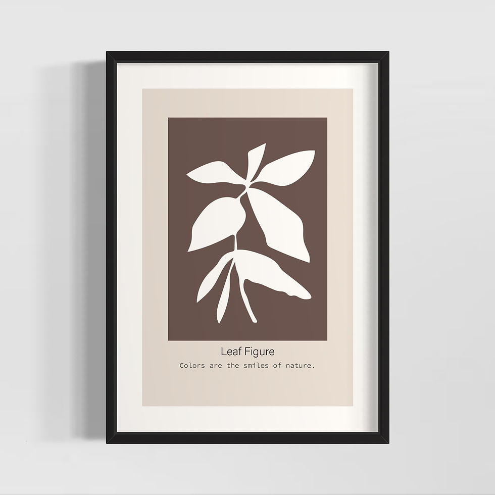 Küçük resim: Pastel Renk Şıklığı Seri 3 Botanik Poster Tablo – Tablodes modern pastel yaprak silüeti posteri siyah çerçeveli görünüm