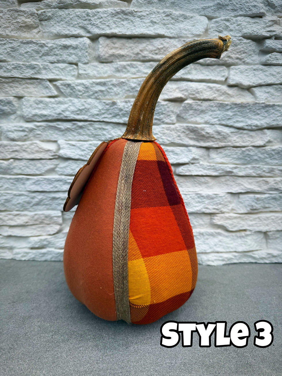 Thumbnail: Black & Orange Handmade Fabric Pumpkins