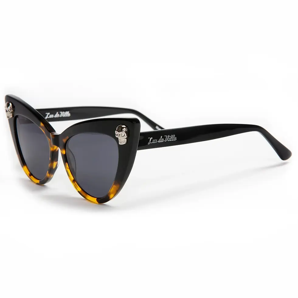 Miniaturebillede: Lux de Ville Queen Bee Skull Black/Gold Tortoise