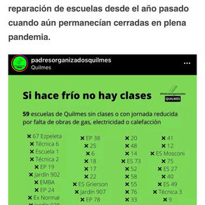 En Quilmes, son 59 las escuelas que redujeron el horario o cerraron