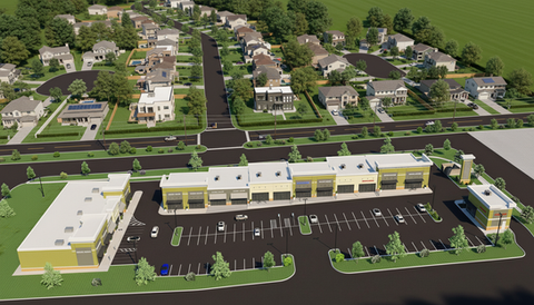 Colorado Springs Horseshoe Shopping Center architecture design render overview