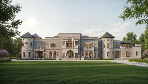 Front view of Park House Palazzo Style Estate