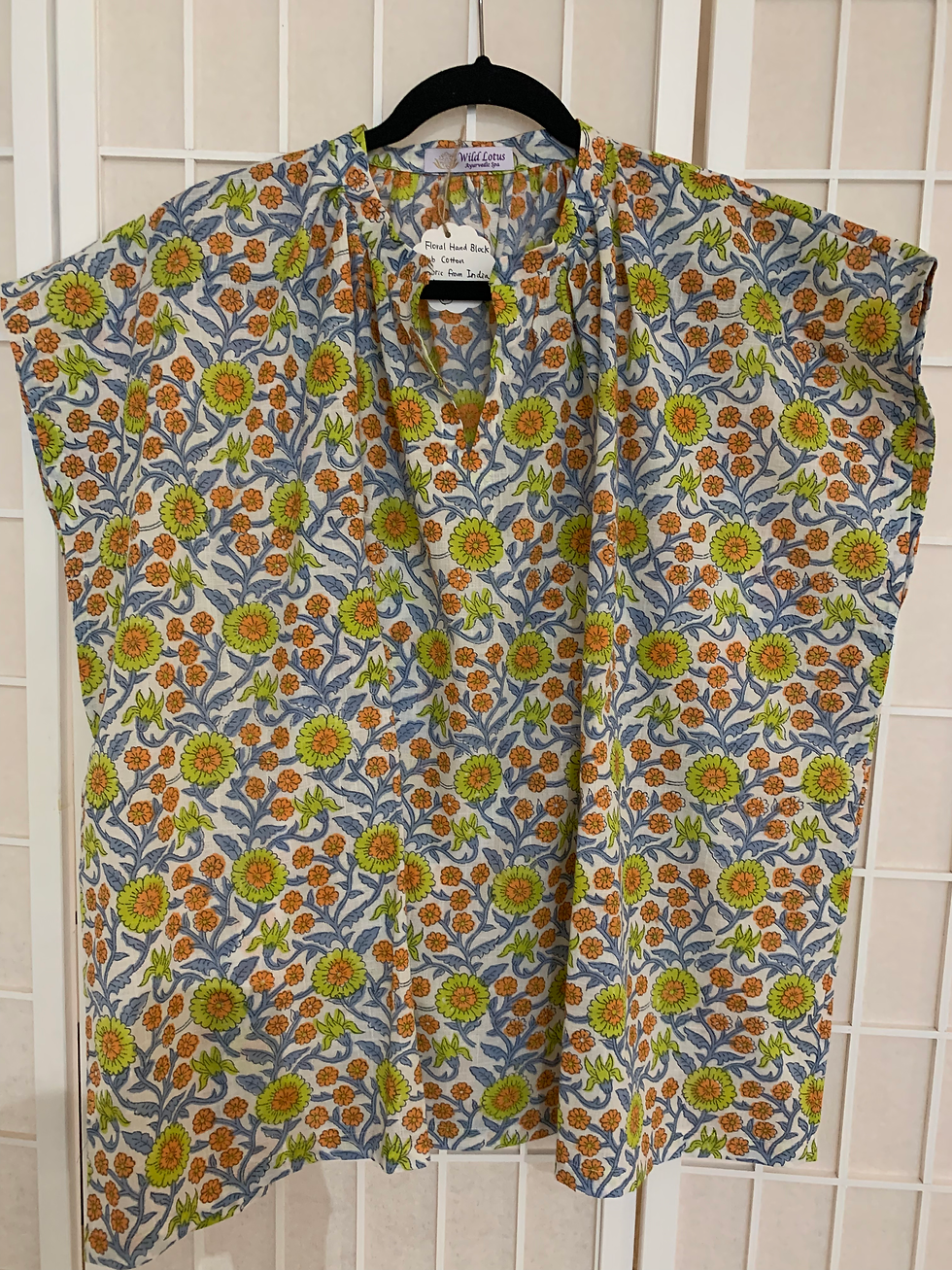 Thumbnail: Floral Hand Block / Slub Cotton ‒ Gathered Neck Pullover
