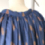 Thumbnail: Washed Ikat Cotton Black Gathered Neck Midi Dress Size M