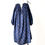 Thumbnail: Washed Ikat Cotton Black Gathered Neck Midi Dress Size M