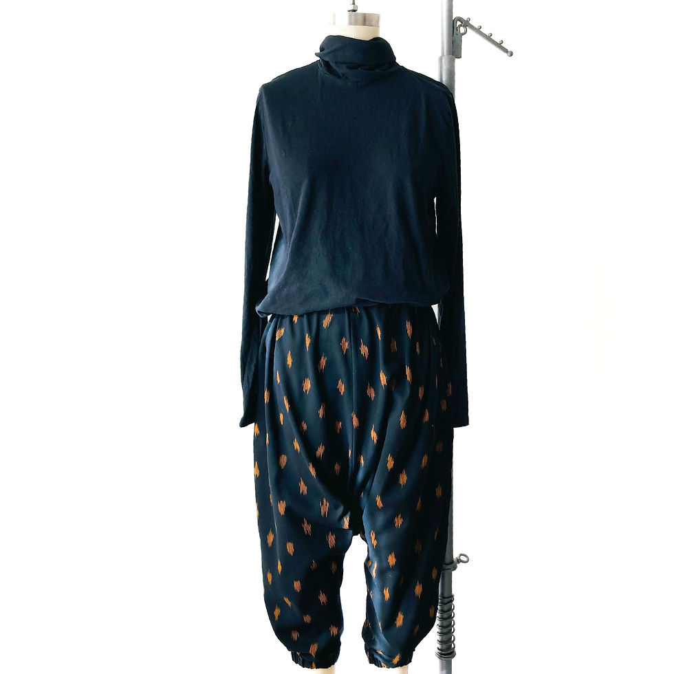 Thumbnail: Washed Ikat Cotton Harlem Pants Black Size M