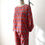 Thumbnail: Red & Blue Booti Pattern / Puff Sleeves