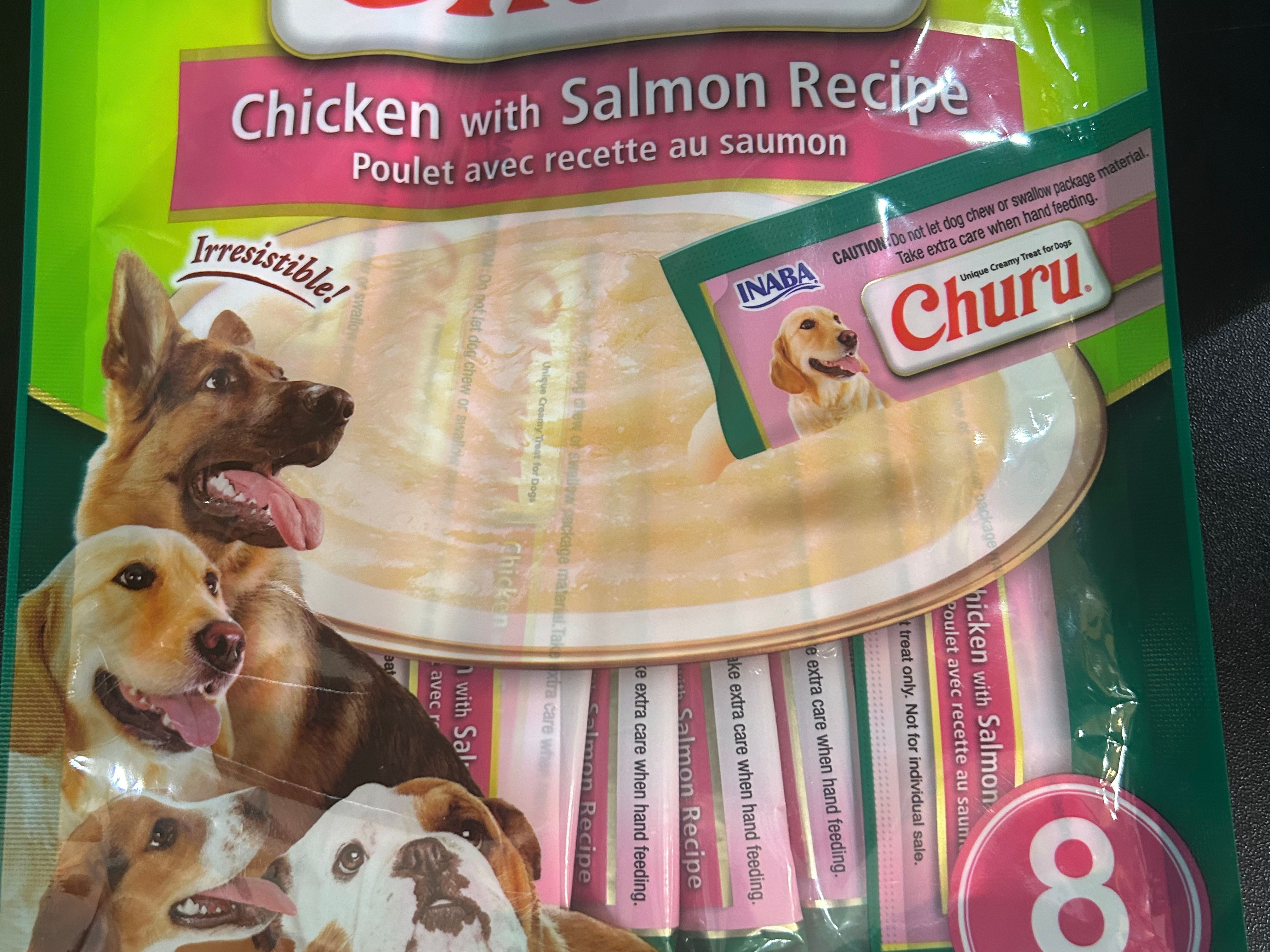 Churu Dog Creamy Chicken and Salmon Recipe by Inaba 8 pack 