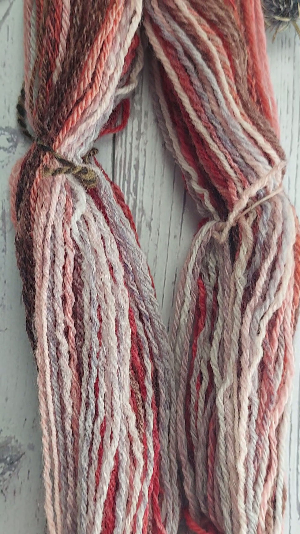 Thumbnail: 'Stripy Rose' Cormo DK weight handspun yarn, 50g