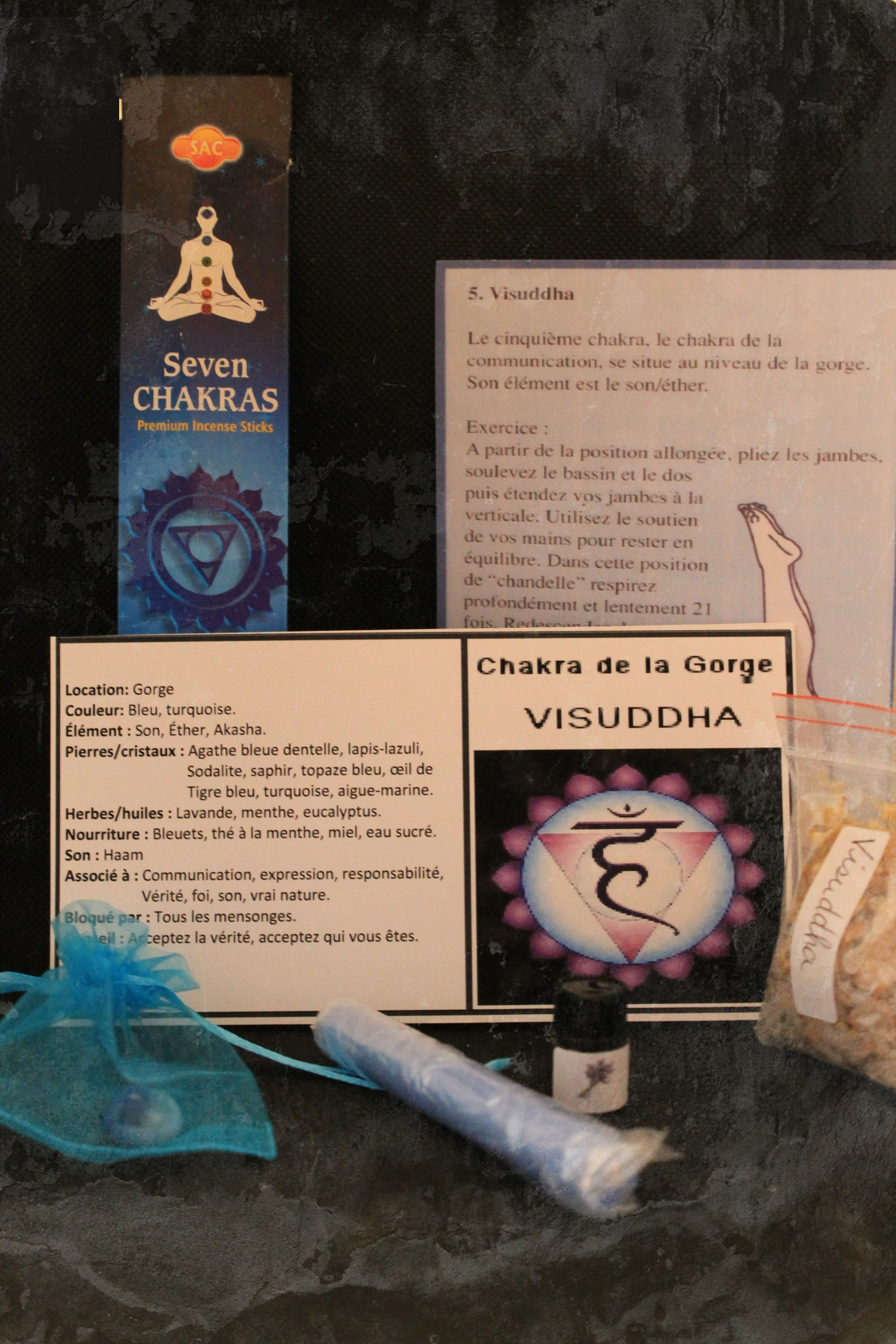Pochette du Chakra gorge VISUDDHA Throat chakra pouch