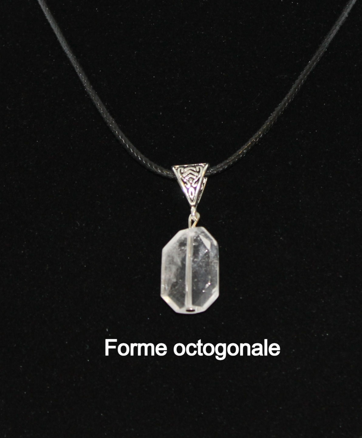Pendentif Quartz clair forme octogonale - Clear Quartz pendant