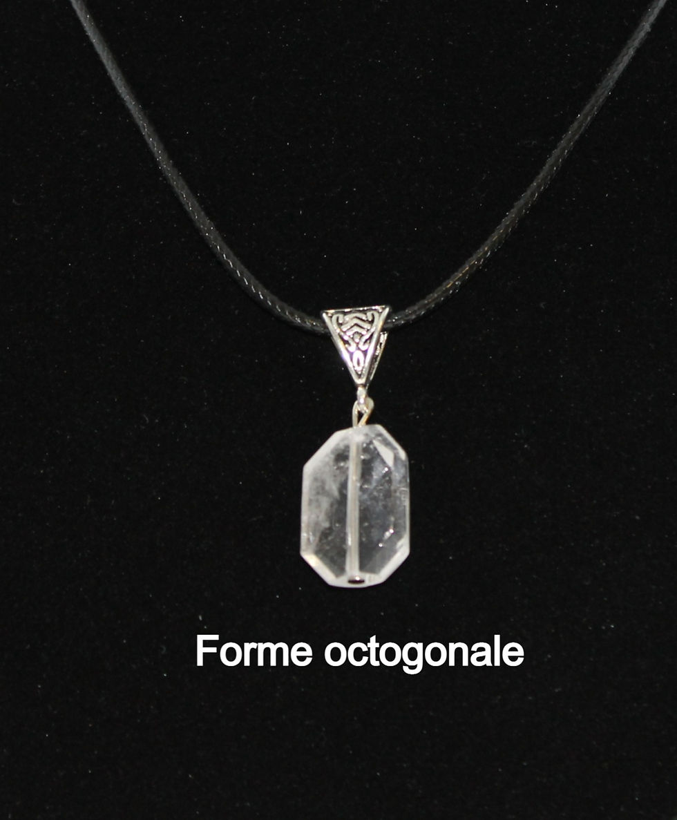 Pendentif Quartz clair forme octogonale - Clear Quartz pendant
