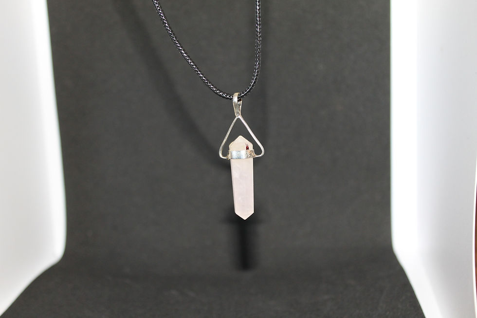 Pendentif Quartz rose biterminé - Pink Quartz pendant