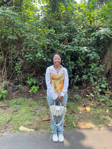 Omotala in her home of Lagos, Nigeria.