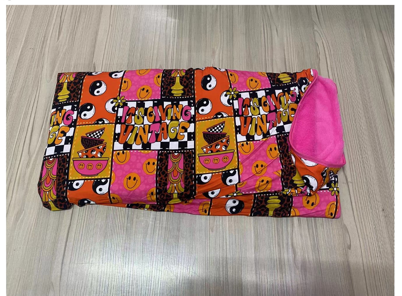 Its Giving Vintage 55x55 Bamboo Plush Back Blanket