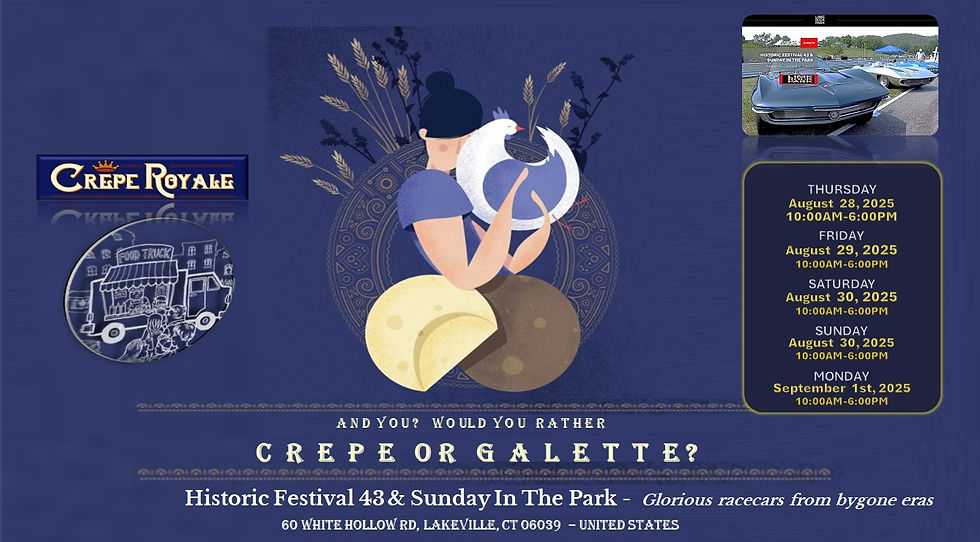 Fresh Crêpe Time at the Historic Festival 43 & Sunday In The Park in the Lime Rock Park in Lakeville, CT.