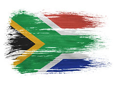 South African flag on white background.