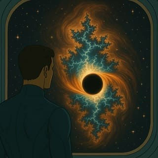 Meta humano observando el fractal