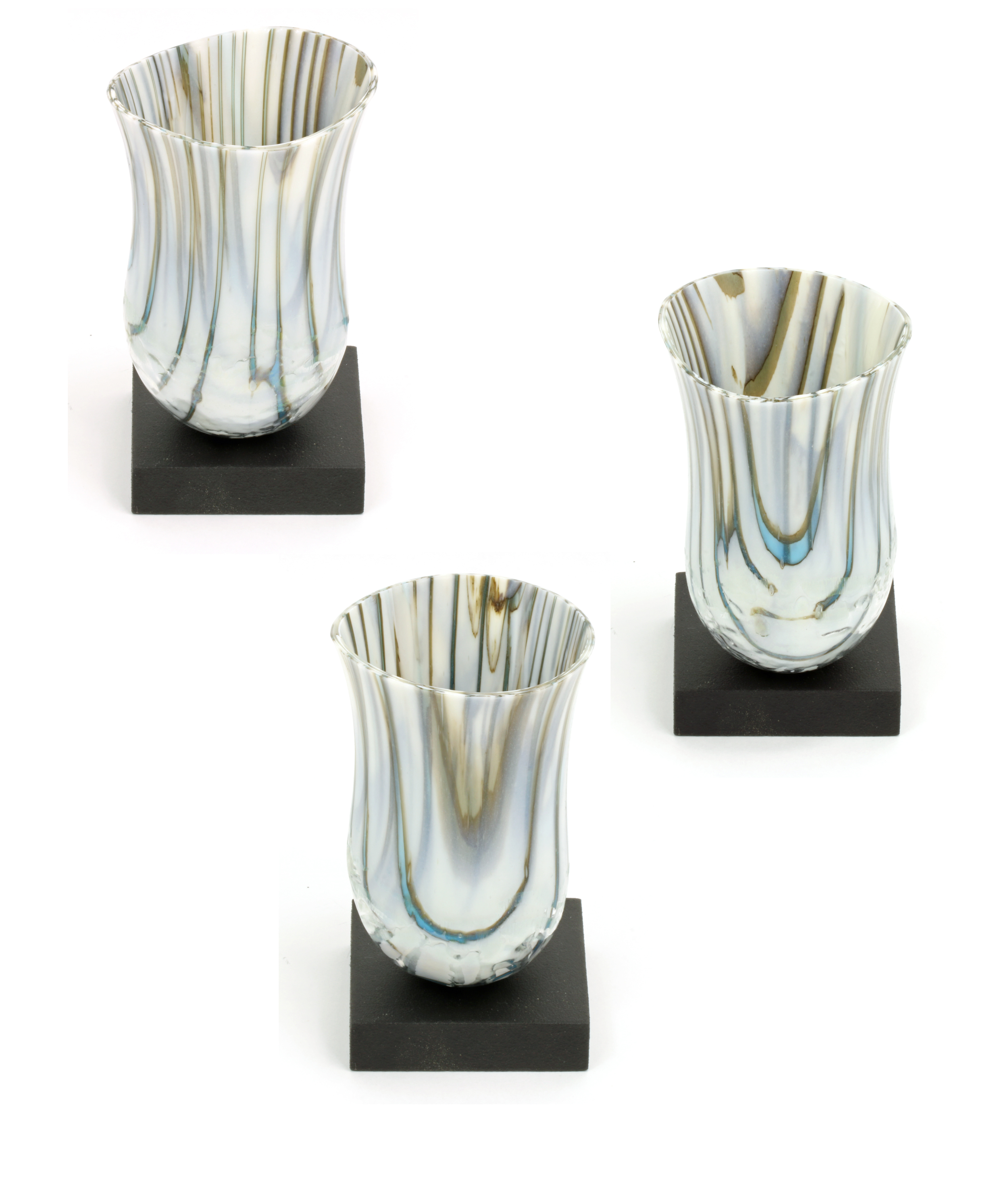 Enora Glass Art Fused Glass Drop Out Vessels