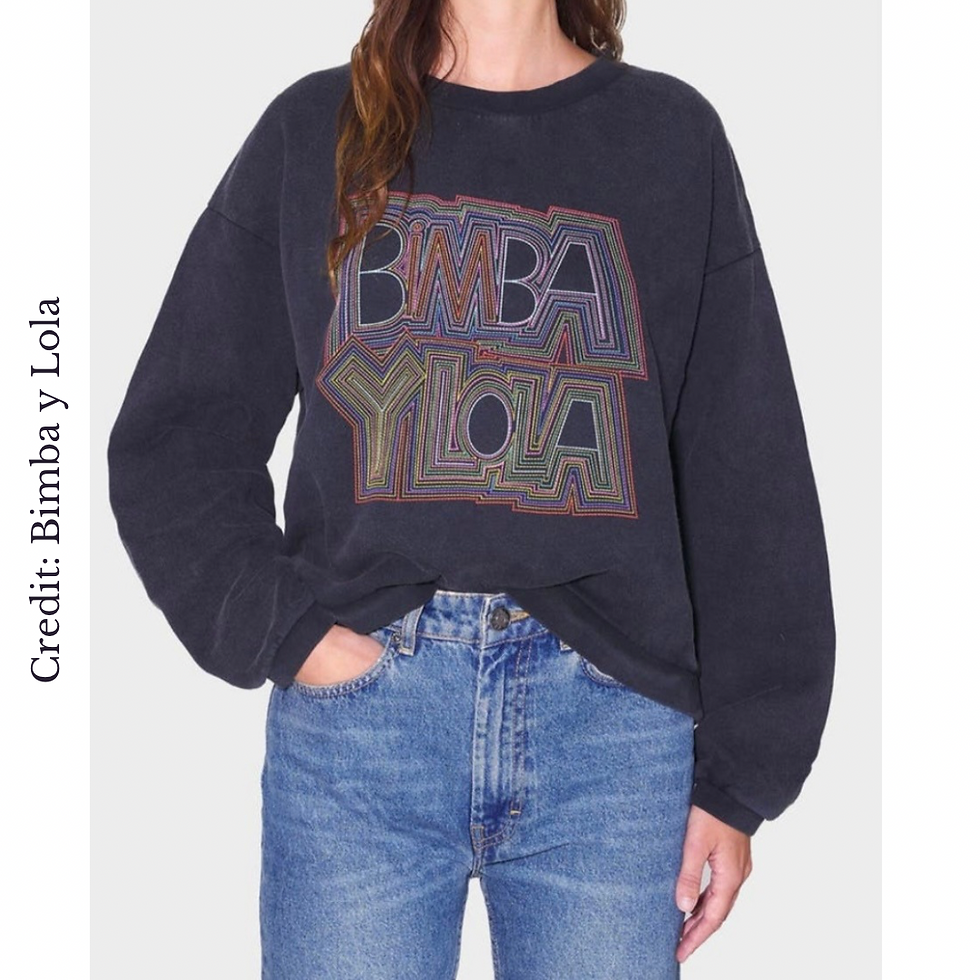 Thumbnail: BIMBA Y LOLA Cropped Grey Logo Sweatshirt NWT size XS