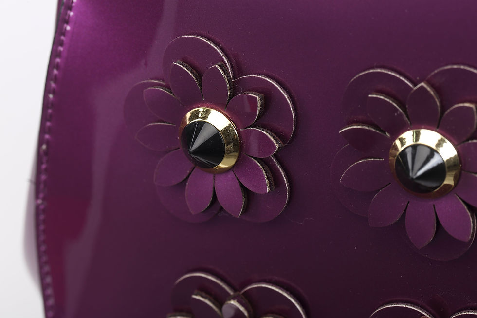 Thumbnail: Brangio Italy Floral Elegance Glossy Floral Embellished Handbag