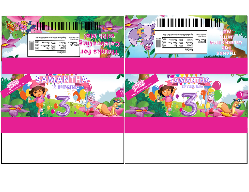 Thumbnail: Editable Dora Party Favor Bundle | 11 Canva Templates