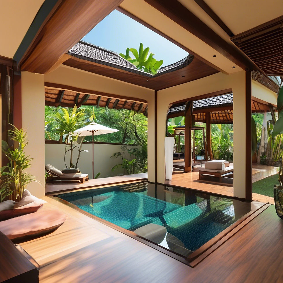 360 degree interior image of a Thailand style pool villa
