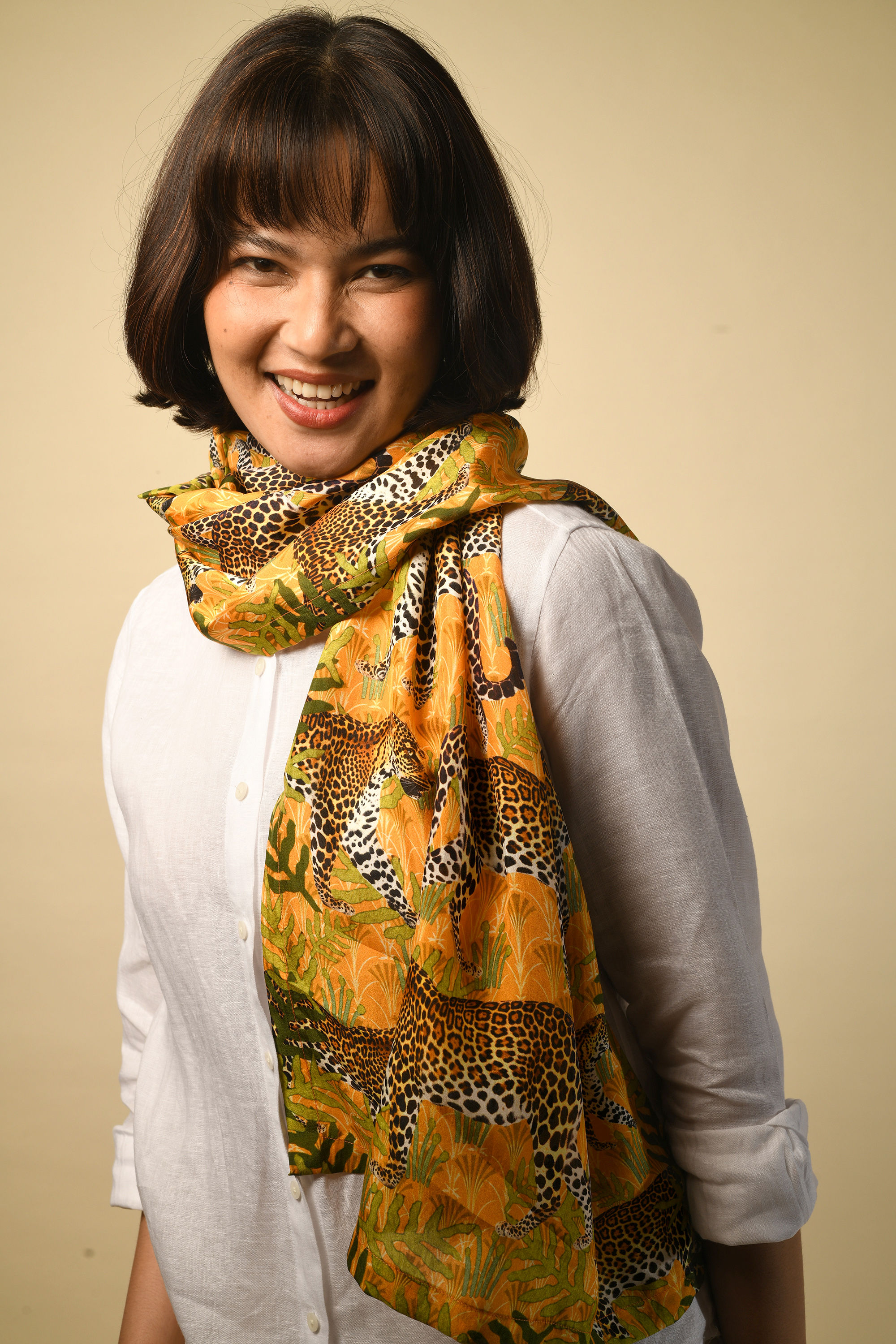 Serengeti Leopard Silk Stole