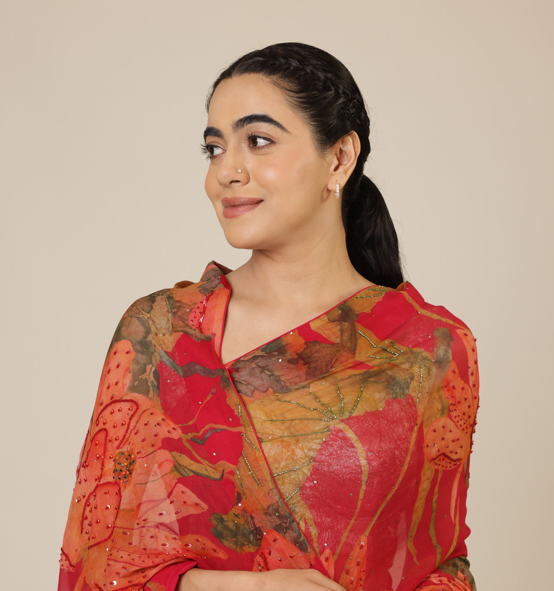 Tara Red Saree