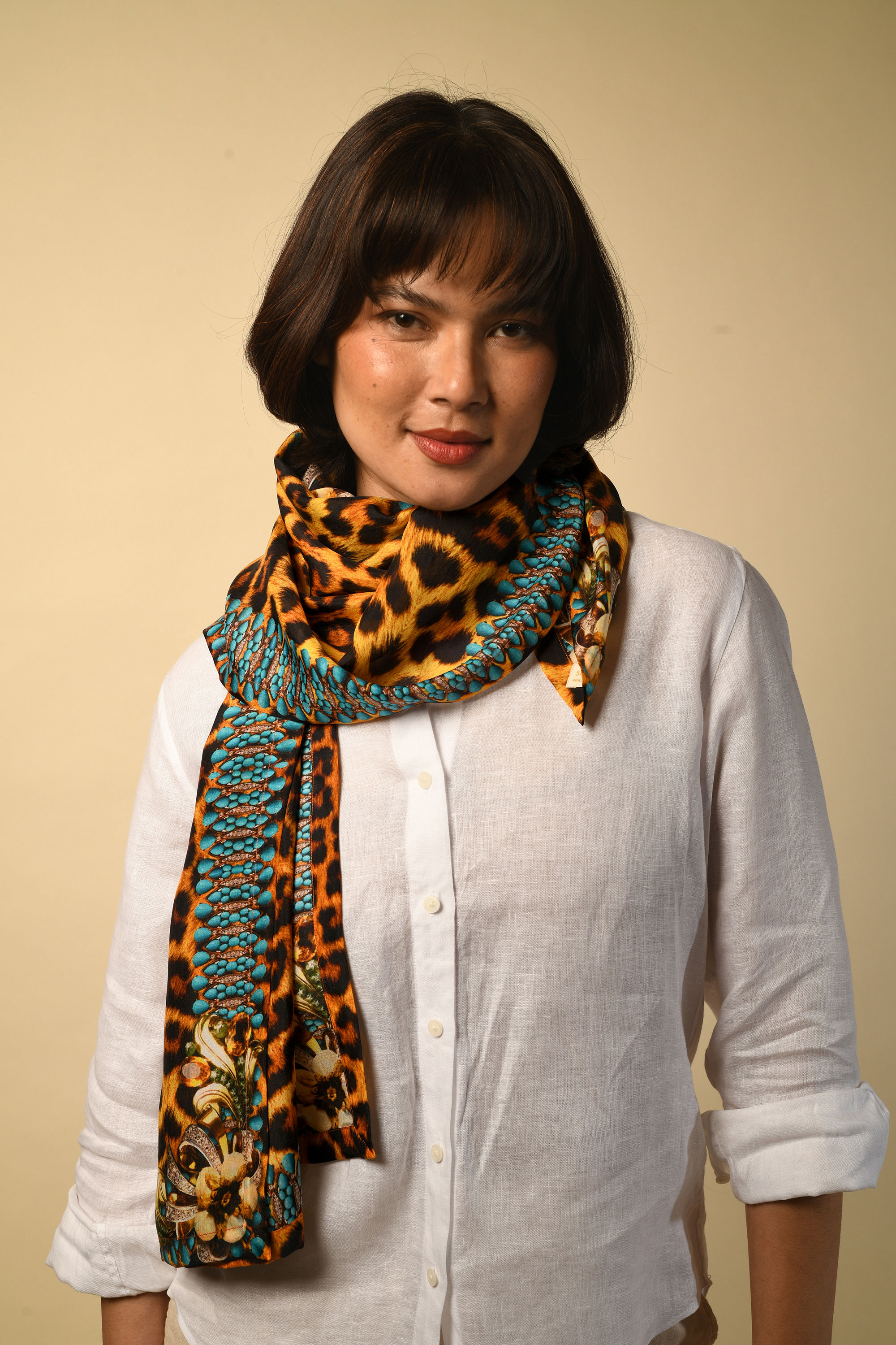 Ngwe Leopard Silk Stole