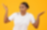 Black woman shruggs shoulder.png