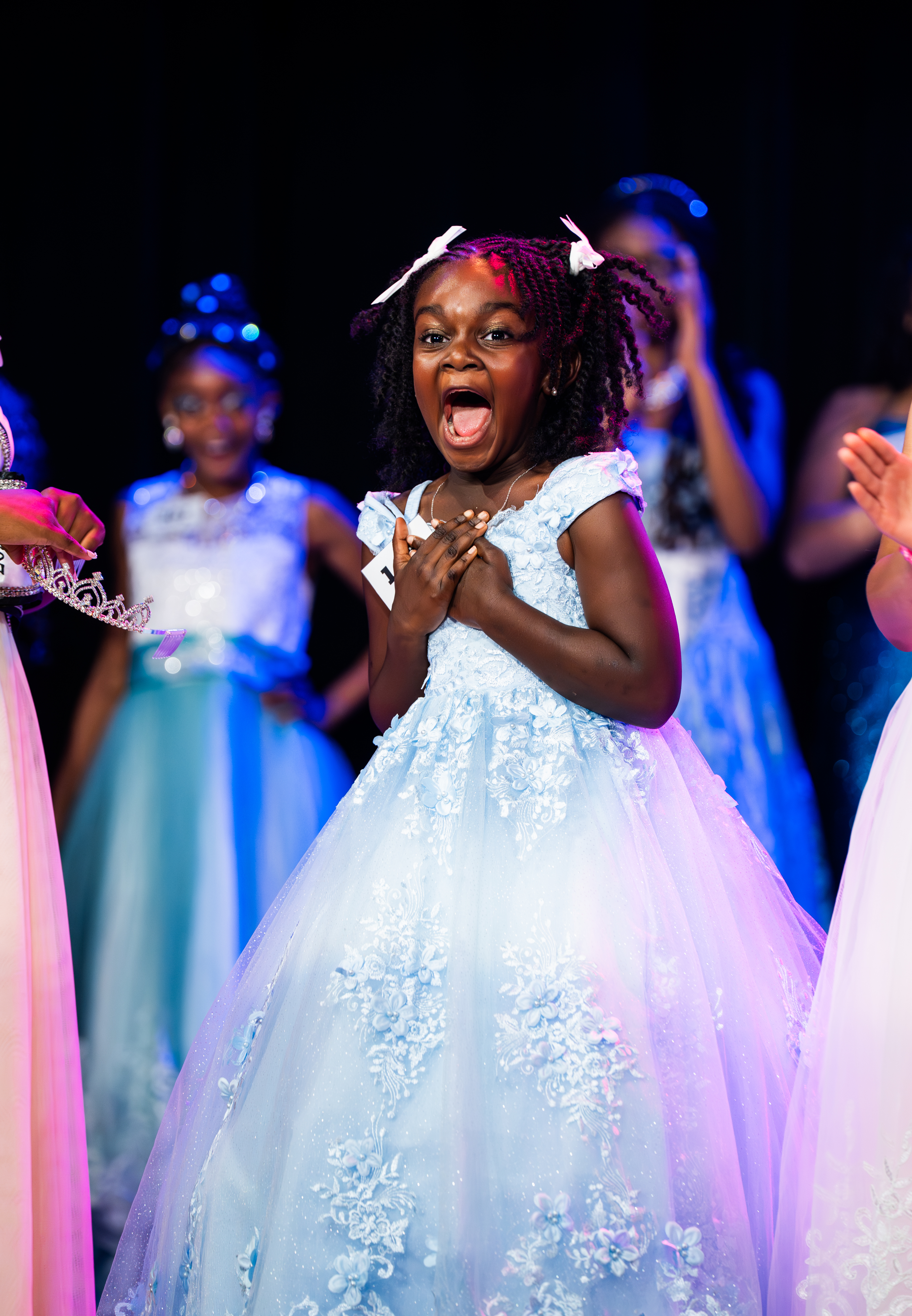 Asmara in her excited blue dress