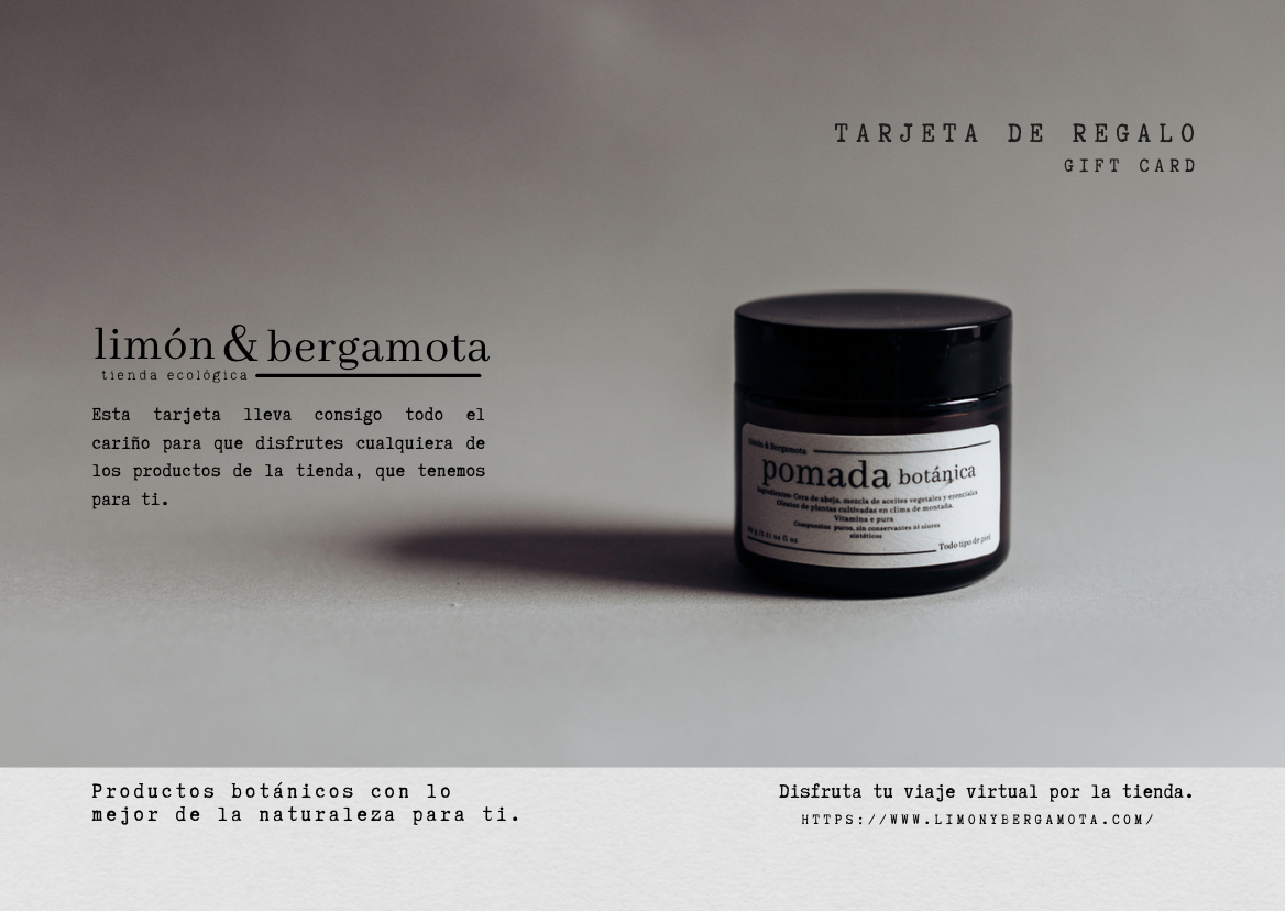 Tarjeta de regalo productos ecológicos/botánicos/herbolaria