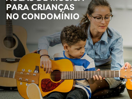 Aulas de música para crianças no condomínio