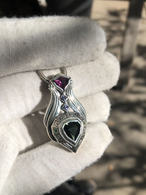 Thumbnail: Garnet and Tourmaline freestyle piece