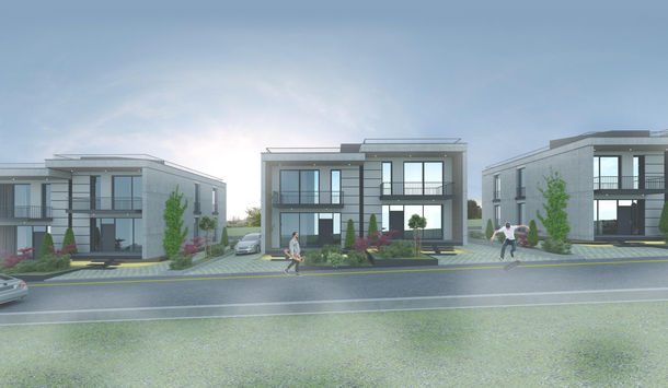 The image depicts "Vila Mtashi," a forthcoming living complex featuring 2-floor houses. Scheduled for completion in September 2024, the project showcases a contemporary approach to residential living. With its modern design and functionality, "Vila Mtashi" aims to provide a comfortable and inviting environment for its future residents.