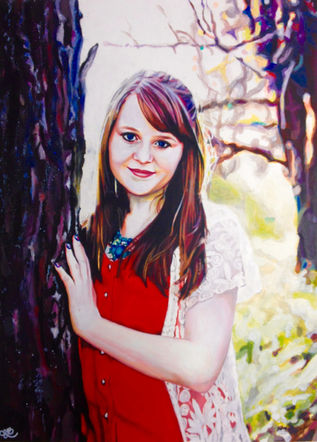 Acrylic self portrait painting by Emmelyn Redd.