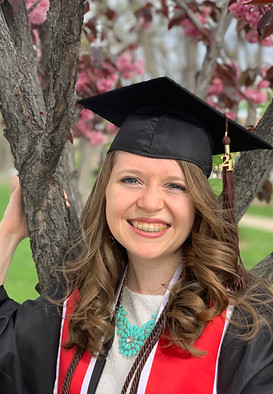 Emmelyn Redd in her graduation gear on Graduation Day at the University of Utah.
