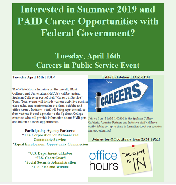 White House Initiative on Historically Black Colleges and Universities “Careers in Service” Spring T