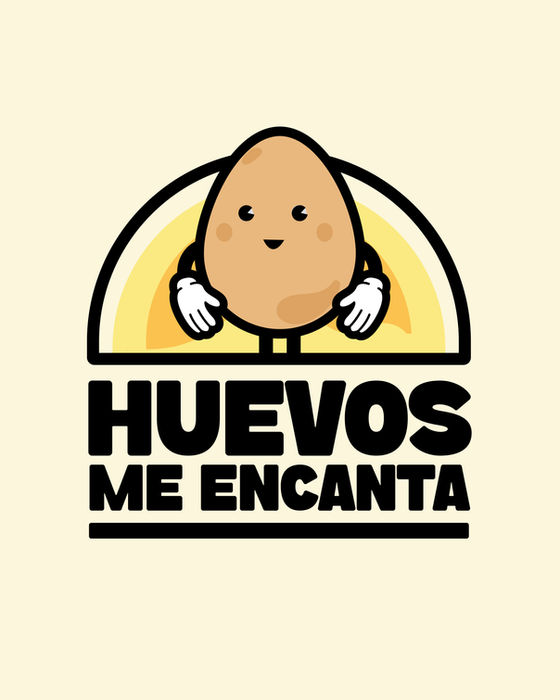 Logo Huevos Me Encanta con mascota de huevo, diseño de marca por &Dime