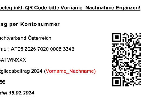 Mitgliedsbeitrag 2024 - Zahlen auch per QR-Code möglich 